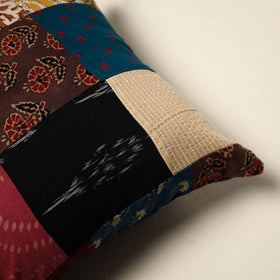 Multicolor Handcrafted Cotton Patchwork Cushion Cover