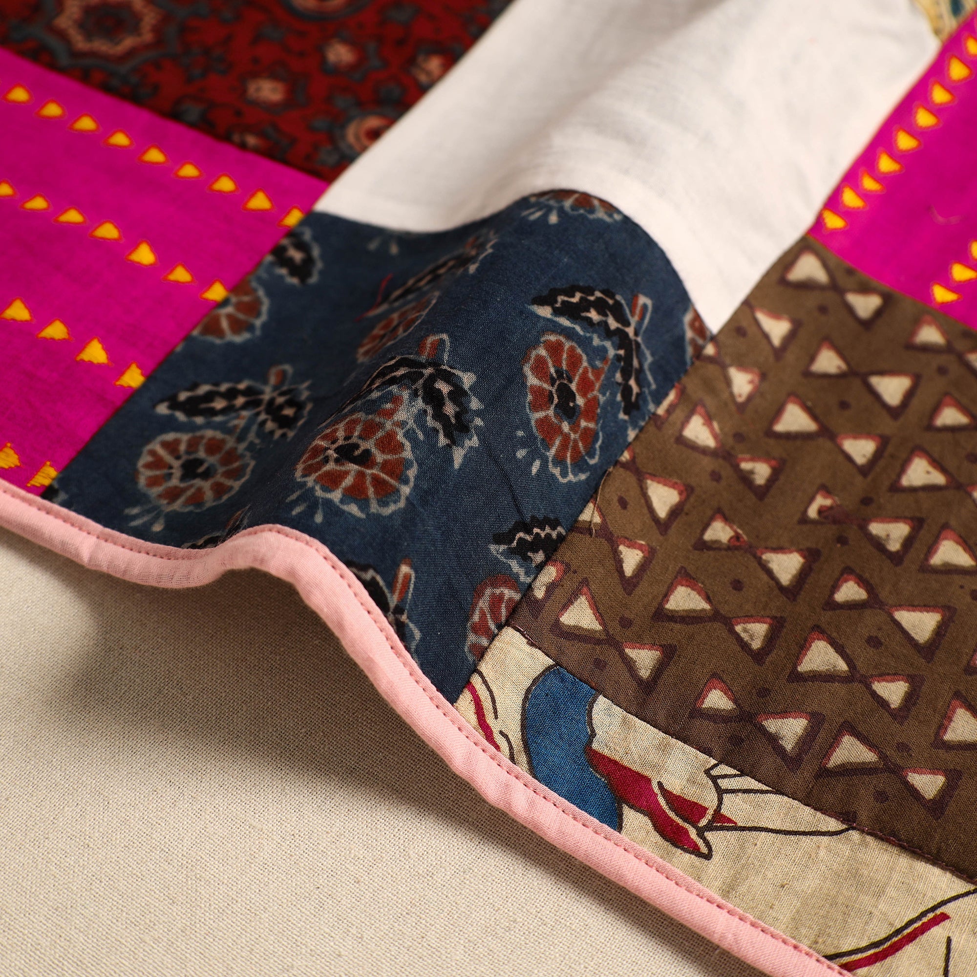  Multicolor Handcrafted Cotton Patchwork Table Mat