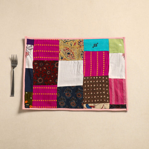  Multicolor Handcrafted Cotton Patchwork Table Mat