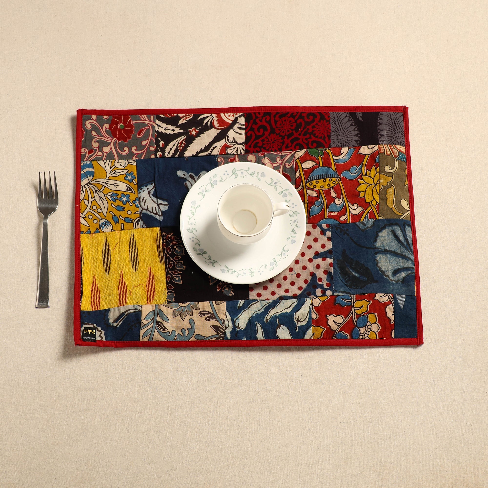  Multicolor Handcrafted Cotton Patchwork Table Mat