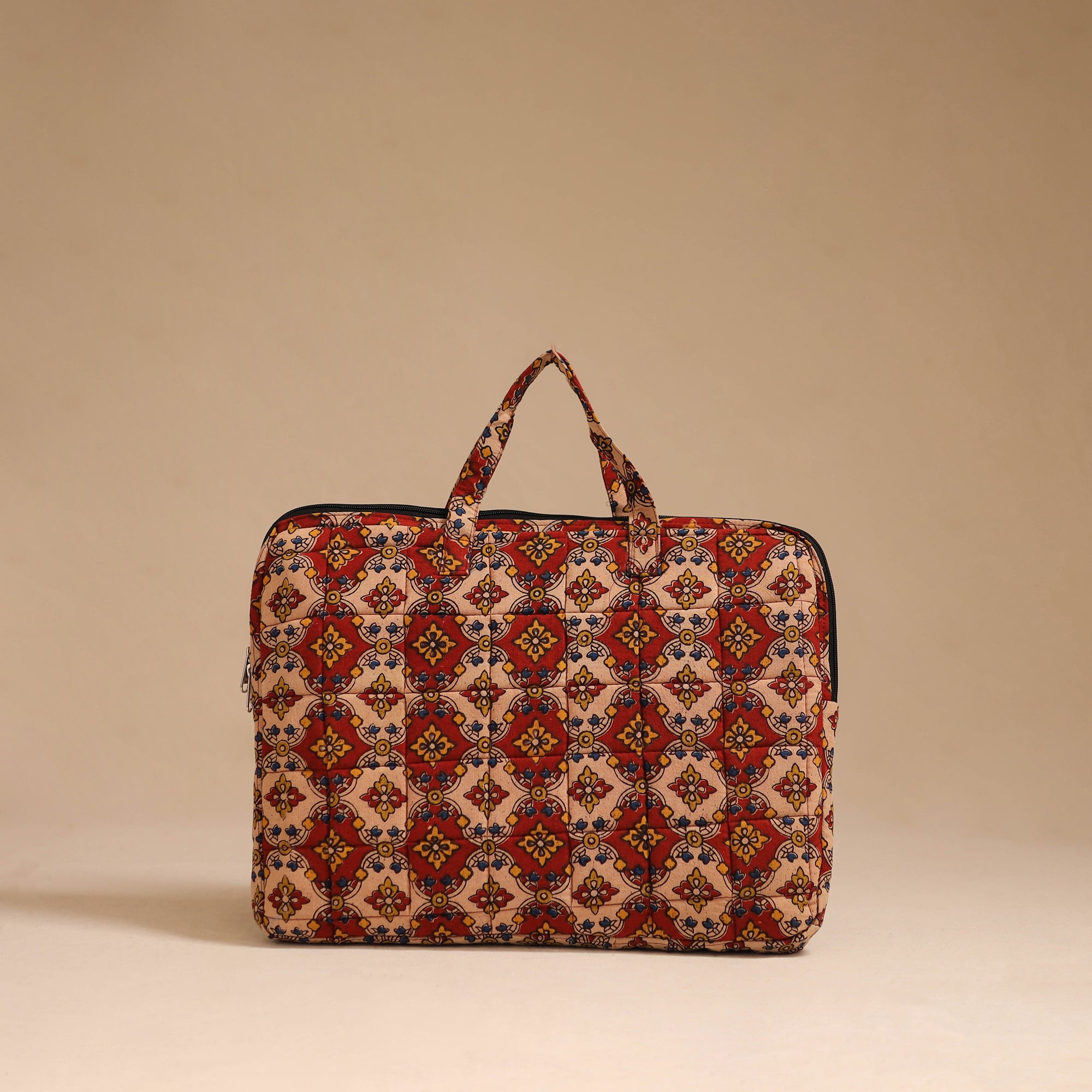 Multicolor - handcrafted cotton quilted laptop bag 52