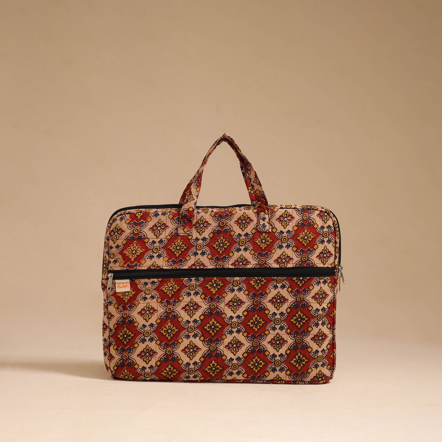 Multicolor - handcrafted cotton quilted laptop bag 52