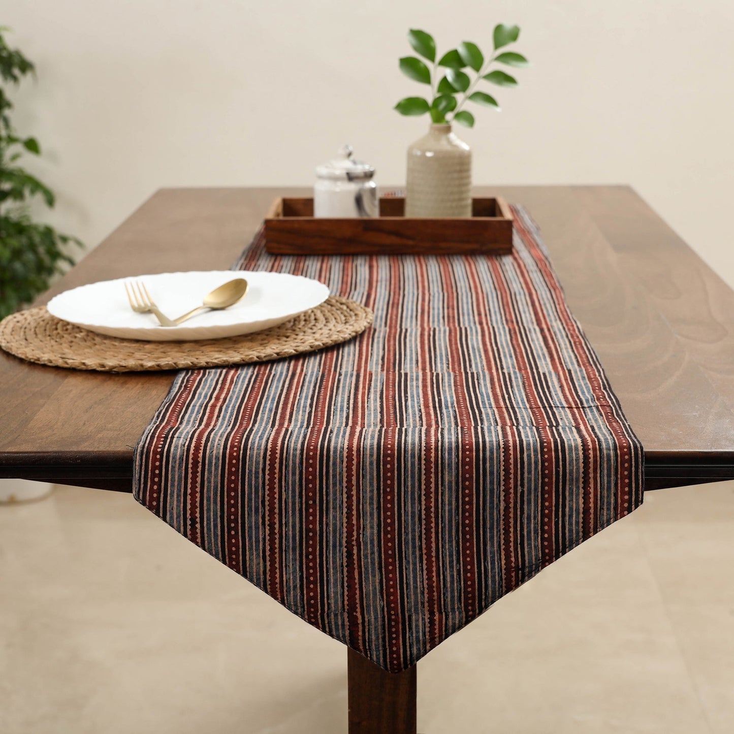 Multicolor Handcrafted Cotton Table Runner