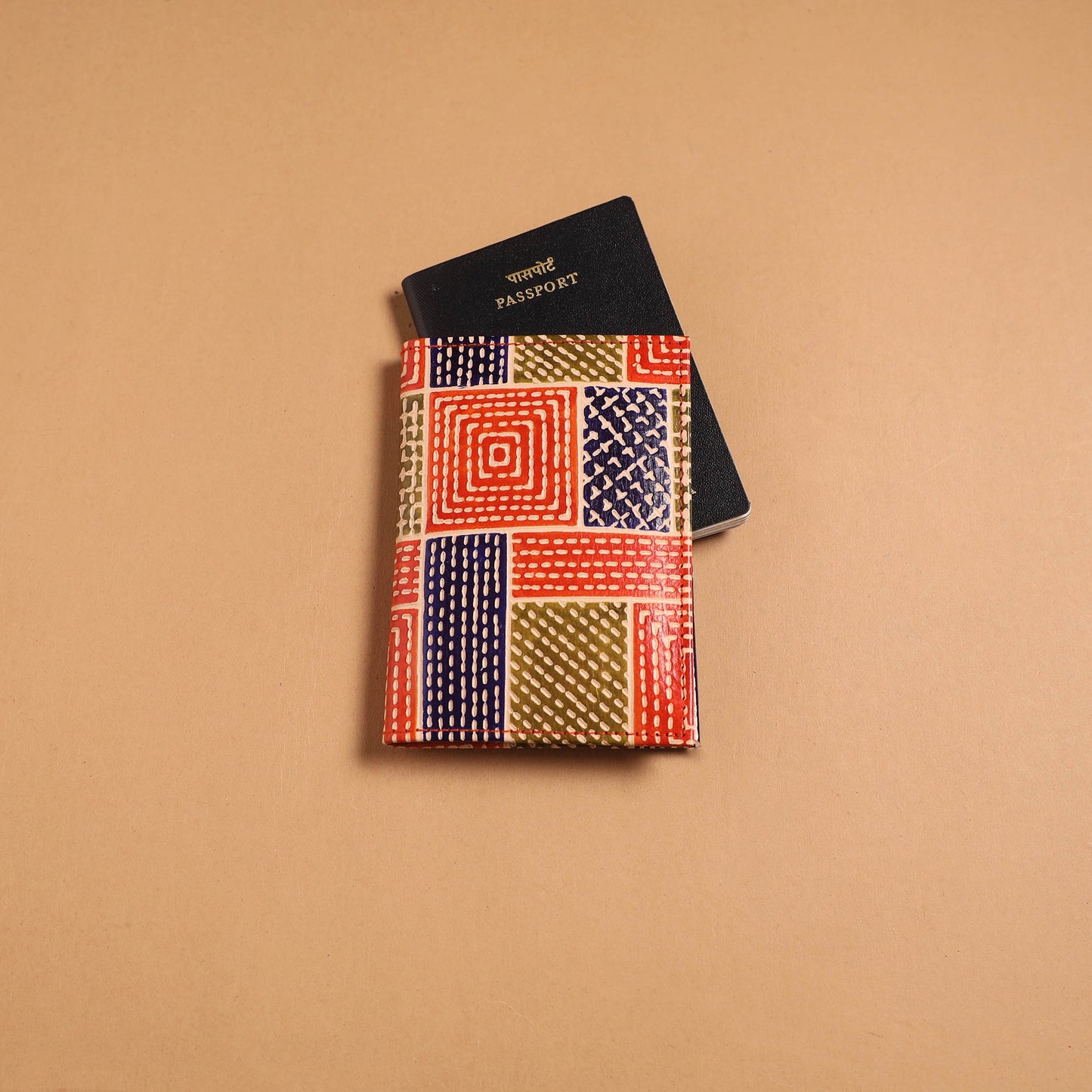 Handcrafted embossed leather passport cover 02