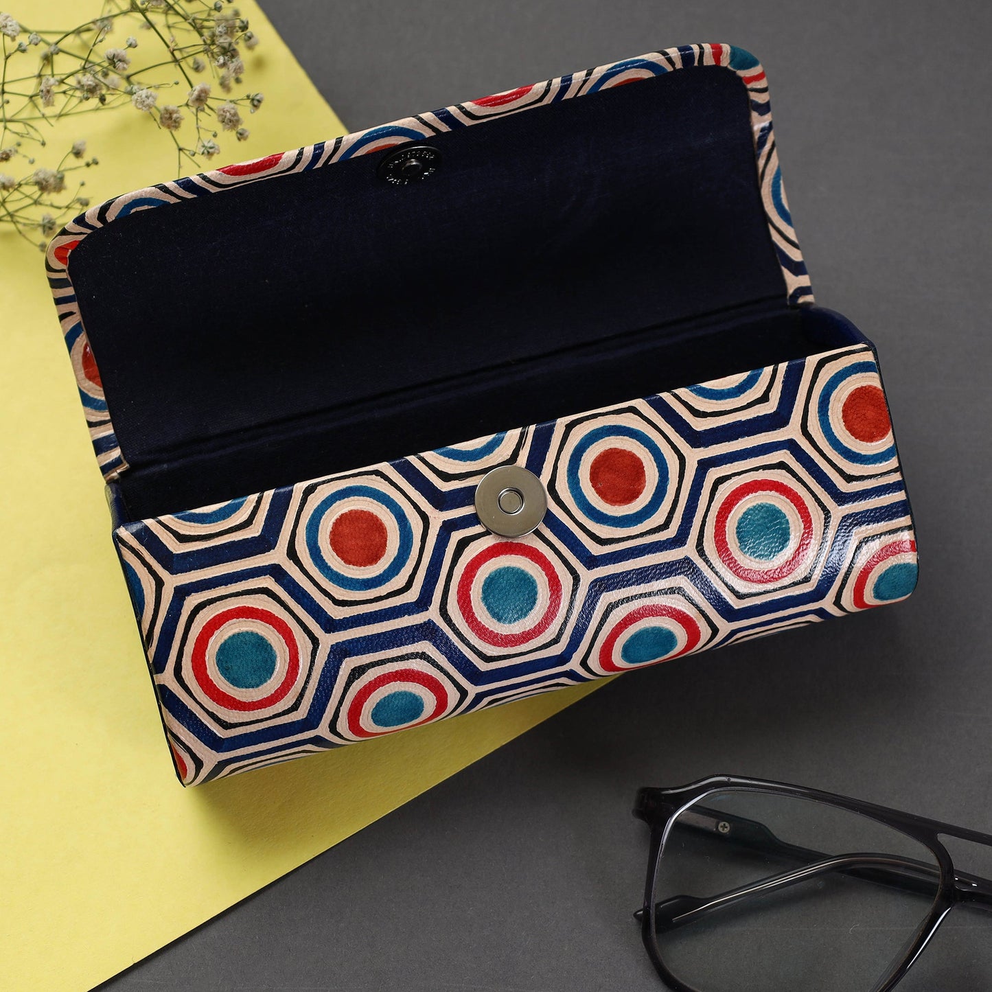 Multicolor Handcrafted Embossed Leather Spectacle Case 19