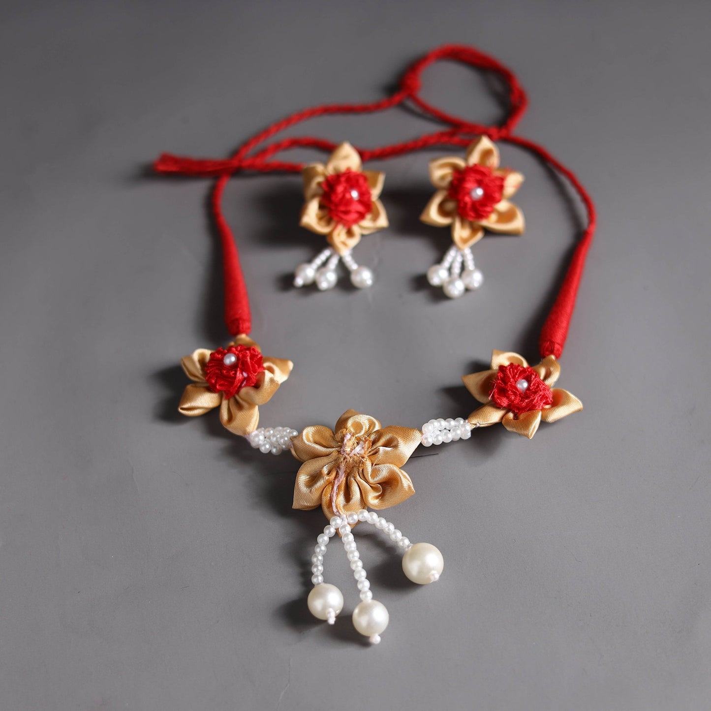 Multicolor - handcrafted fabart choker necklace set 23