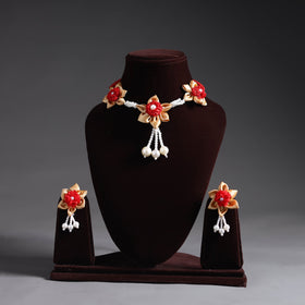 Multicolor - handcrafted fabart choker necklace set 23