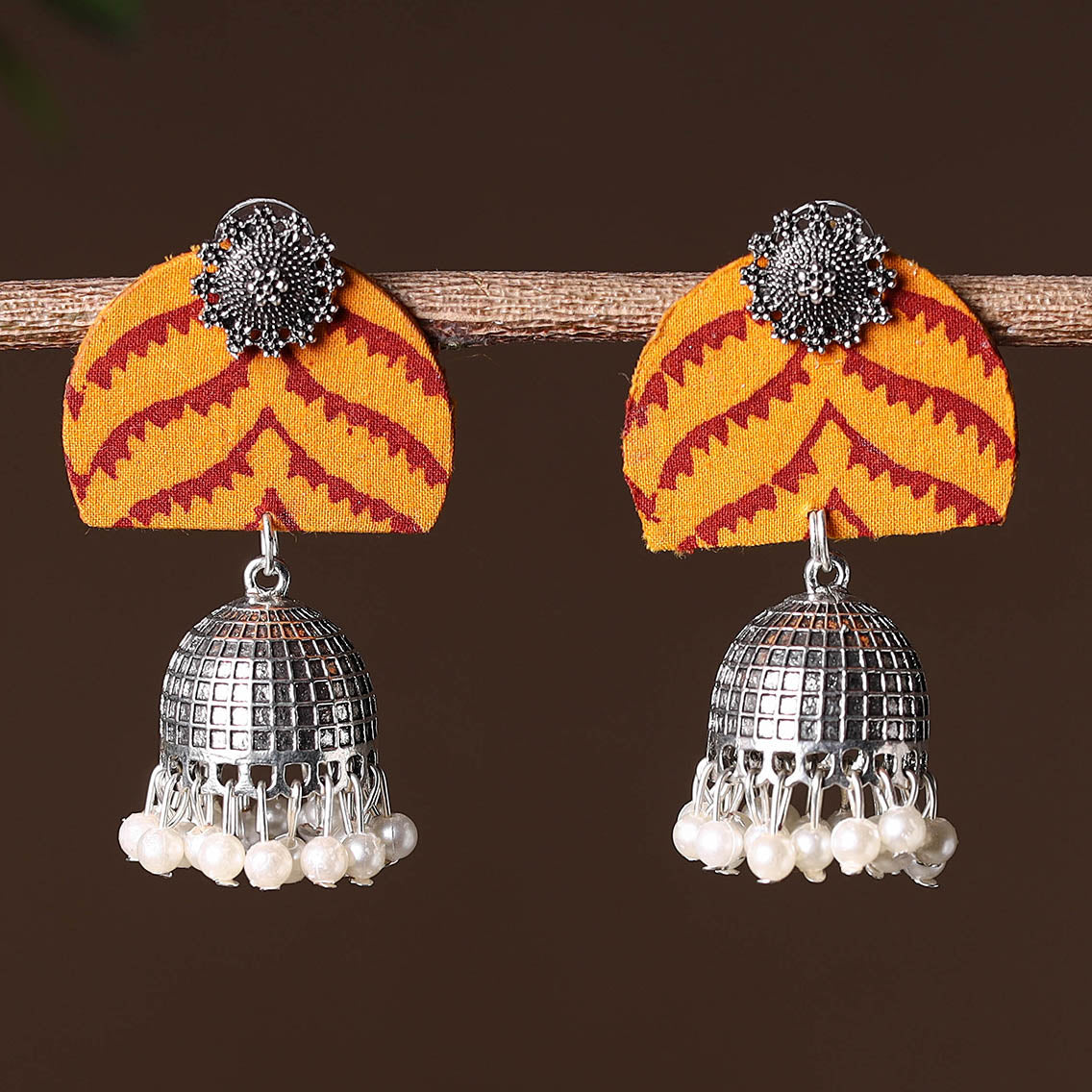 Multicolor - handcrafted fabart gs jhumki earrings 12