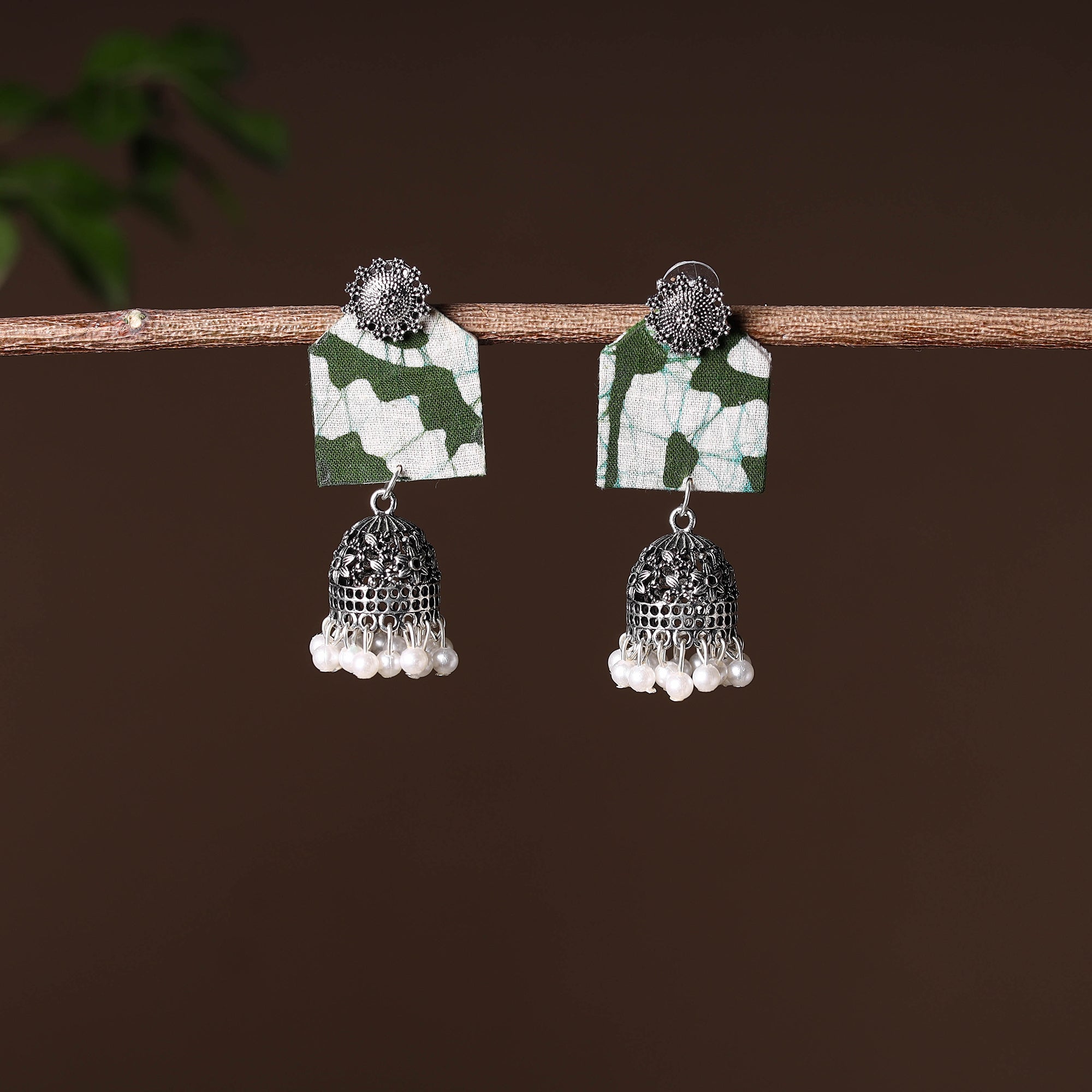 Multicolor - handcrafted fabart gs jhumki earrings 15