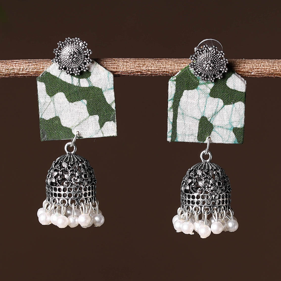 Multicolor - handcrafted fabart gs jhumki earrings 15