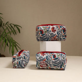 Handcrafted fabric toiletry bags (set of 3) 11