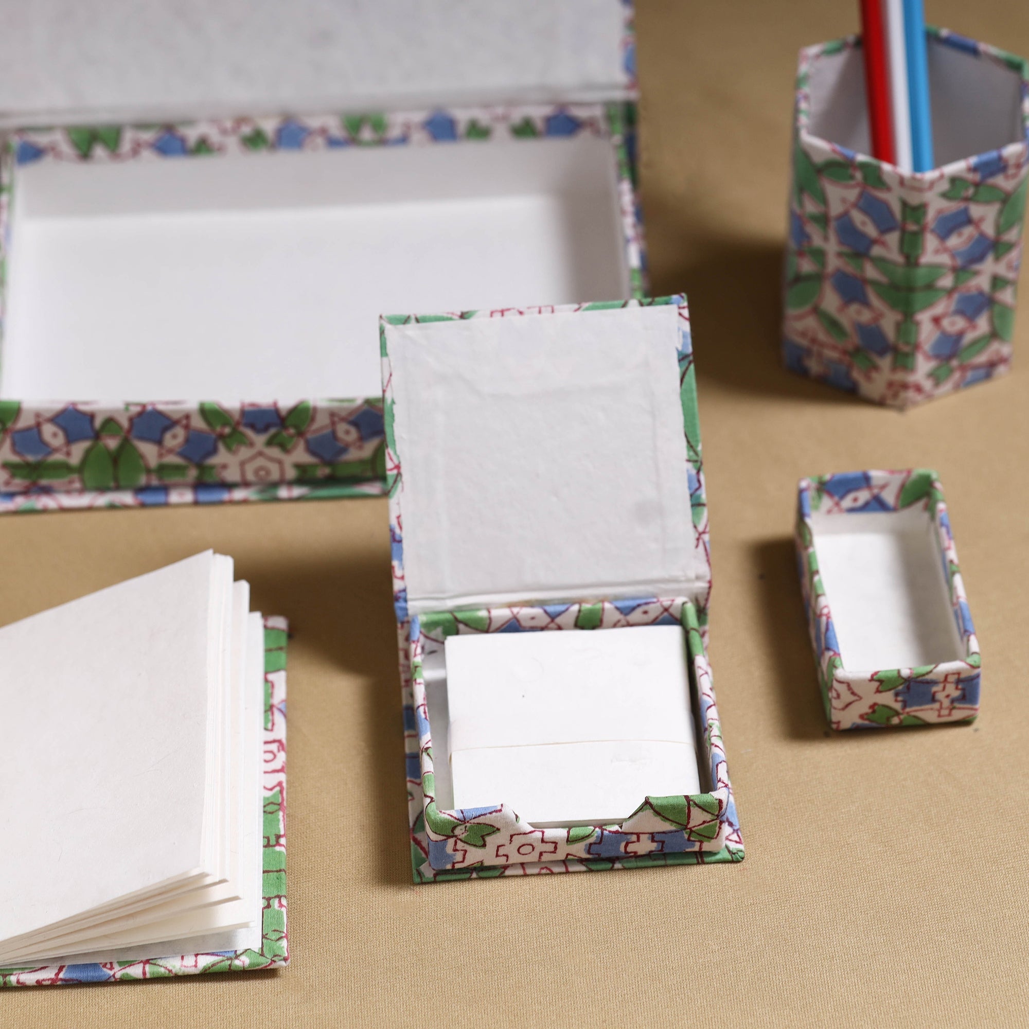 Multicolor - handcrafted floral organizer stationery kit 54