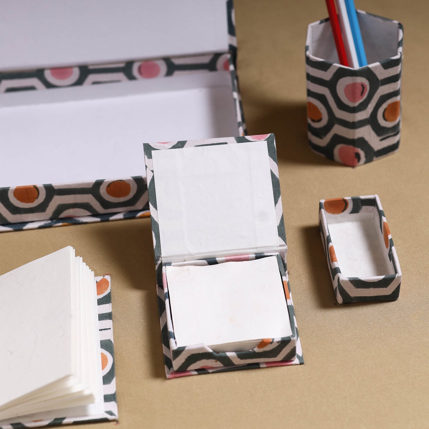 Multicolor - handcrafted floral organizer stationery kit 55