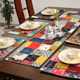 Multicolor - handcrafted cotton fusion table runner set