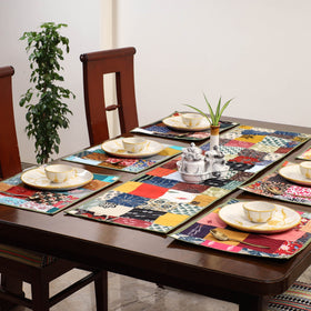 Multicolor - handcrafted cotton fusion table runner set
