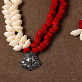 Multicolor - handcrafted german silver shell necklace set 02