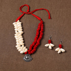 Multicolor - handcrafted german silver shell necklace set 02