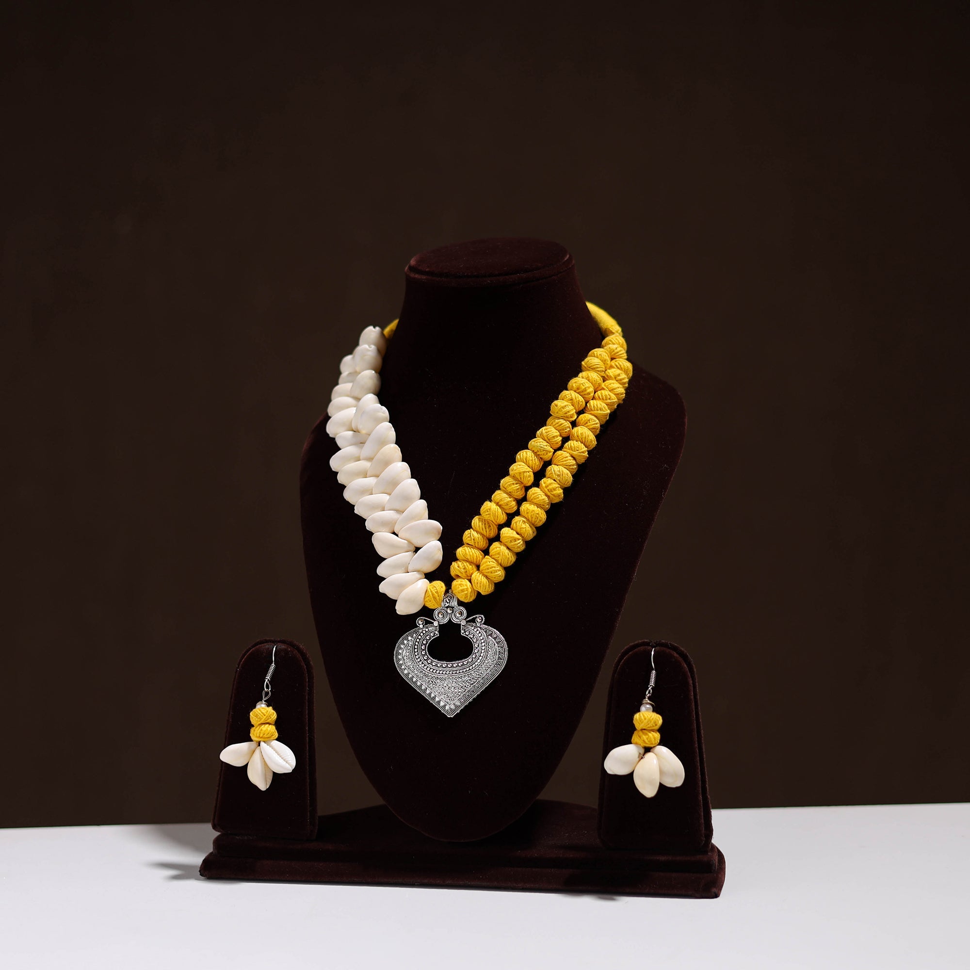 Multicolor - Handmade German Silver Shell Necklace Set 09
