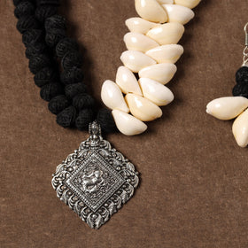 Multicolor - handcrafted german silver shell necklace set 05