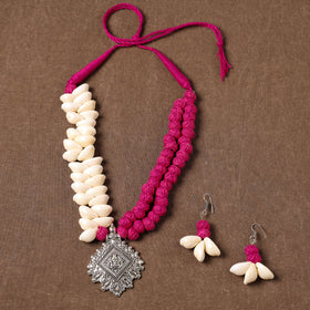  Handcrafted German Silver Shell Necklace Set