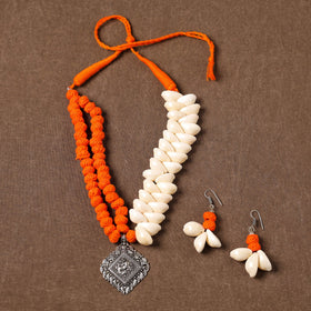 Multicolor - handcrafted german silver shell necklace set 08