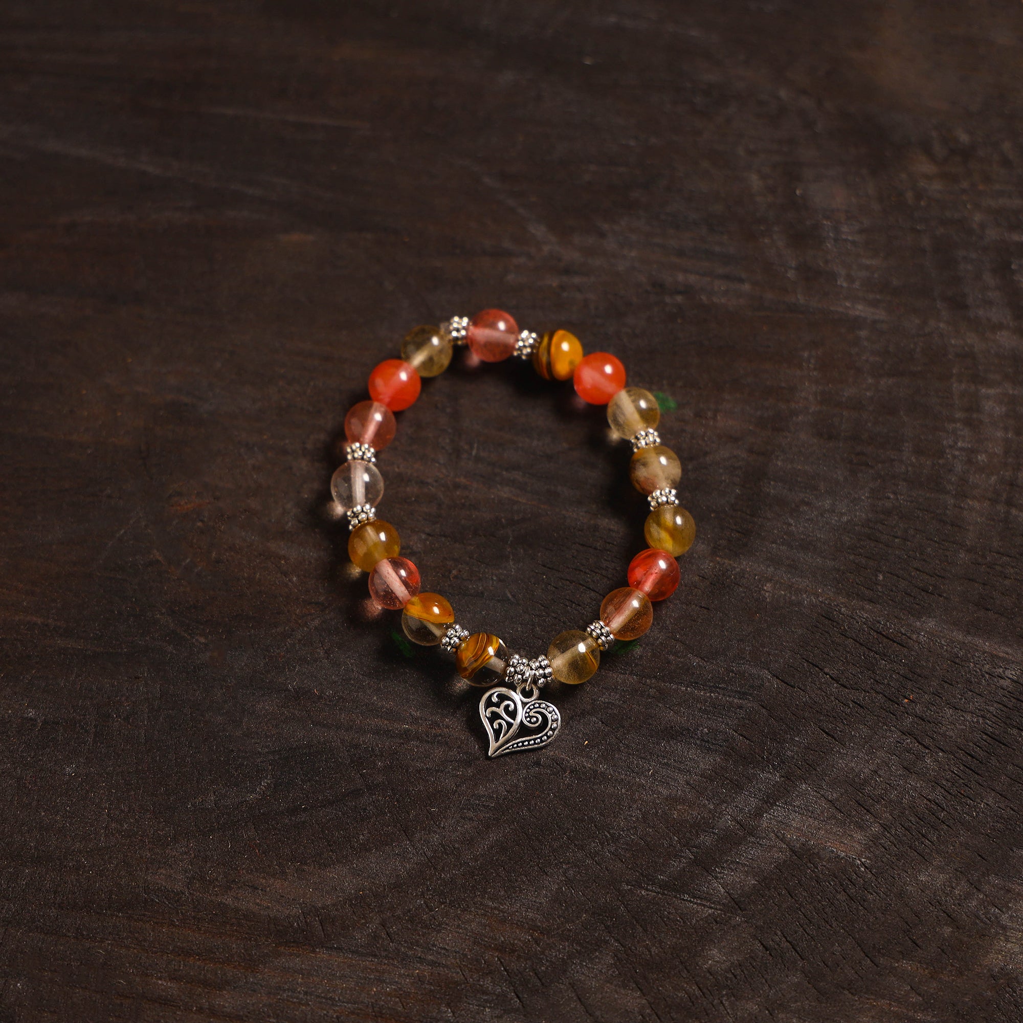 Handcrafted glass stone bracelet 09