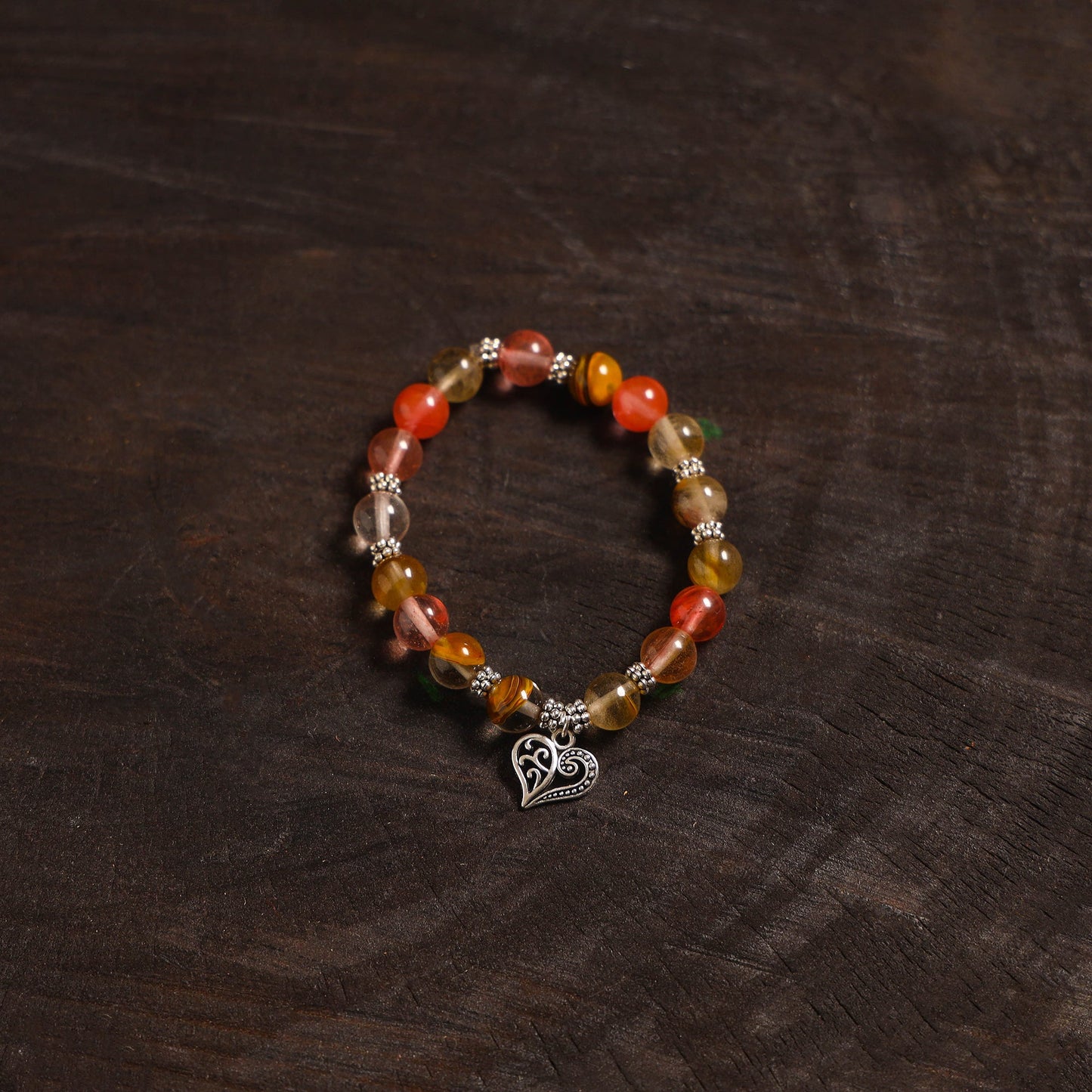 Handcrafted glass stone bracelet 09