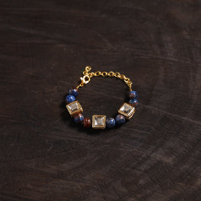 Handcrafted glass stone kundan work bracelet 29