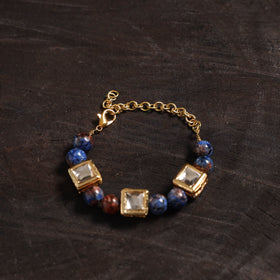 Handcrafted glass stone kundan work bracelet 29