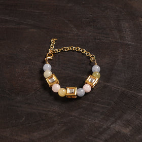 Handcrafted glass stone kundan work bracelet 35