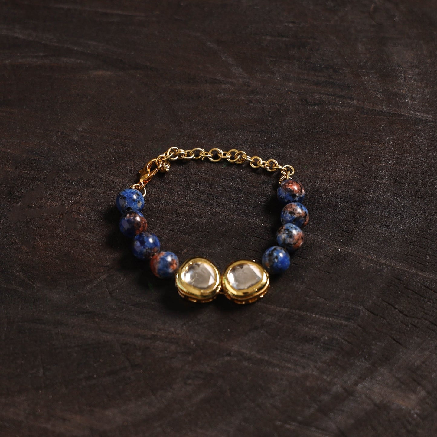 Handcrafted glass stone kundan work bracelet 43