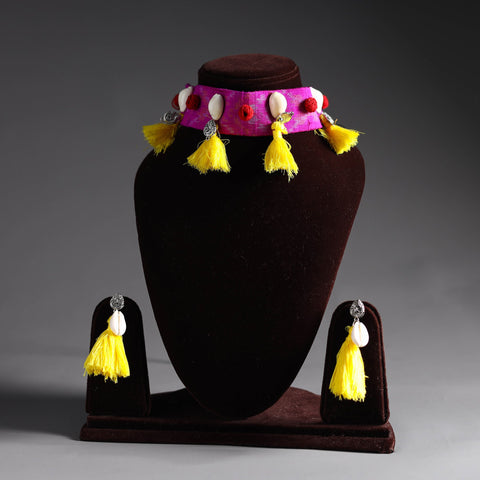 Handcrafted GS Fabart Choker Necklace Set 07