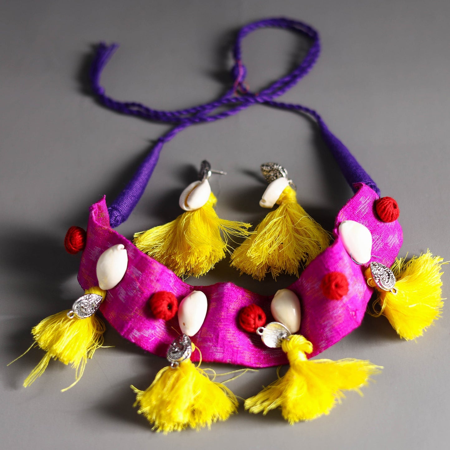 Handcrafted GS Fabart Choker Necklace Set 07