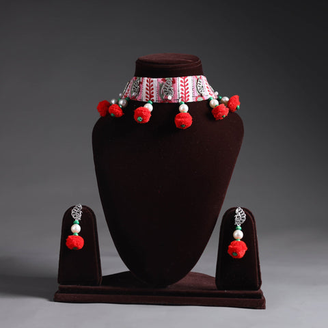 Multicolor - handcrafted gs fabart choker necklace set 30