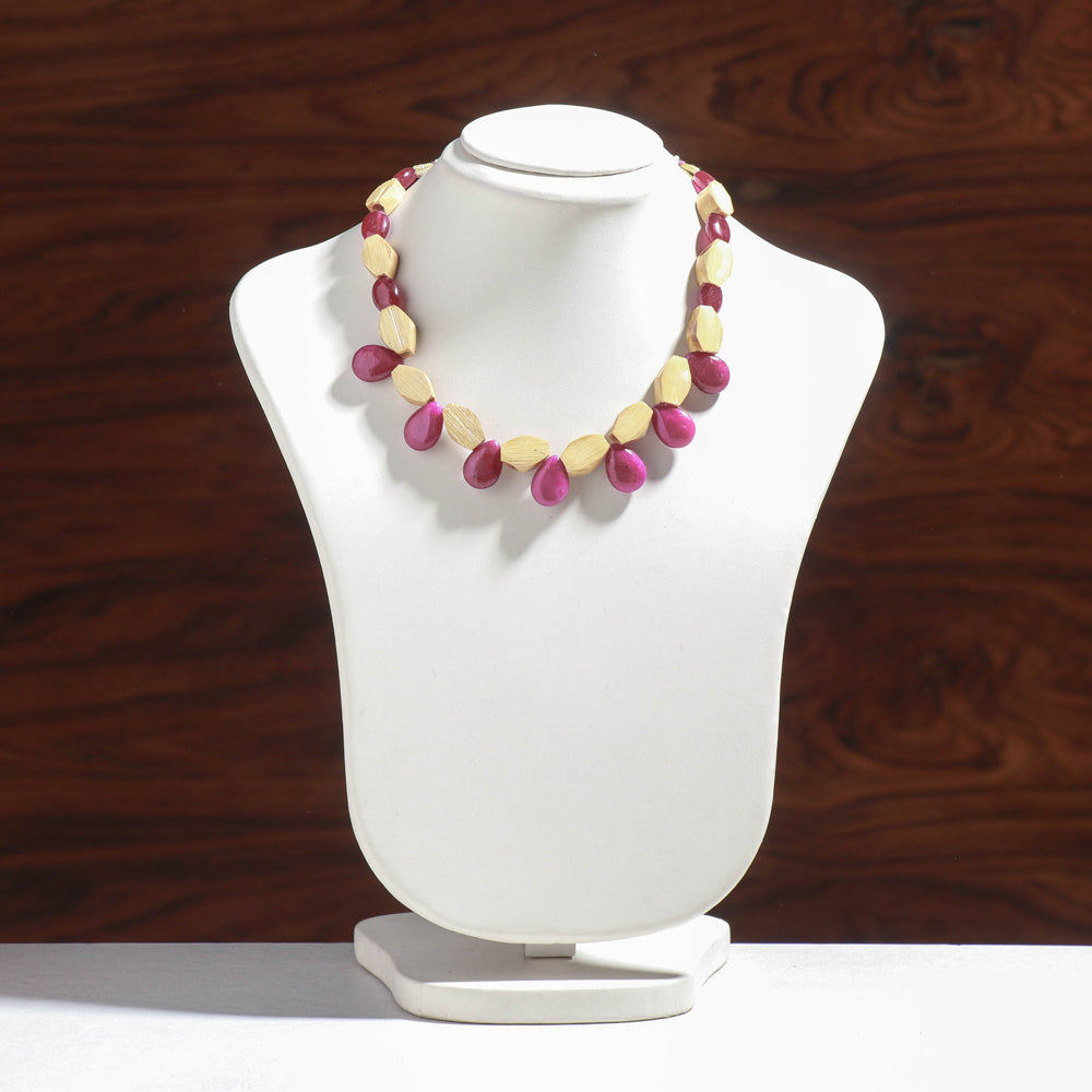  Handcrafted Hexagon Shaped Bamboo Necklace 