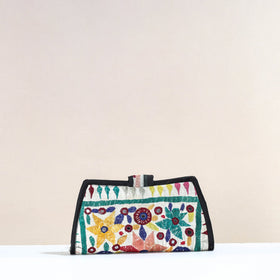 Multicolor Handcrafted Kutch Embroidery Cotton Clutch / Wallet