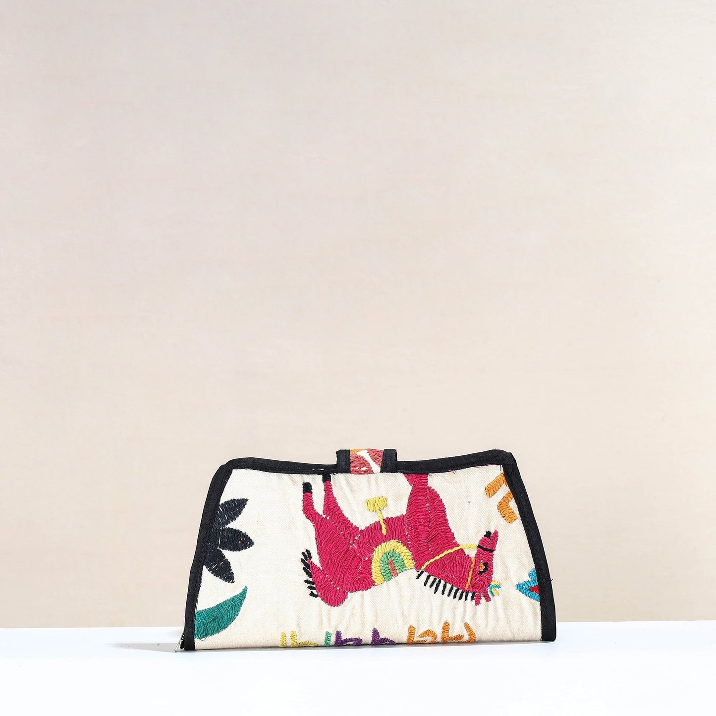Multicolor Handcrafted Kutch Embroidery Cotton Clutch / Wallet