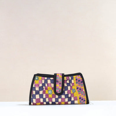 Multicolor Handcrafted Kutch Embroidery Cotton Clutch / Wallet