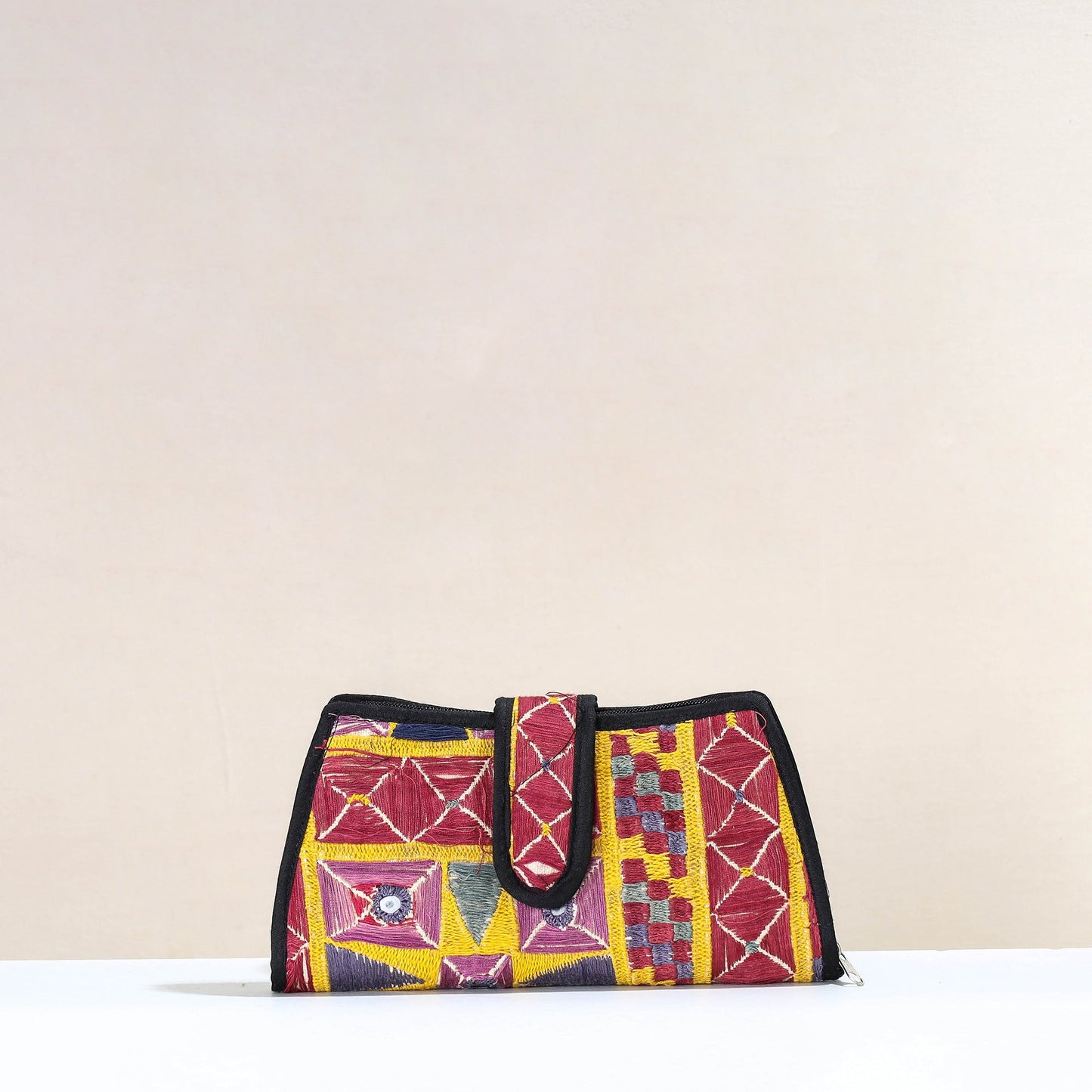 Multicolor Handcrafted Kutch Embroidery Cotton Clutch / Wallet