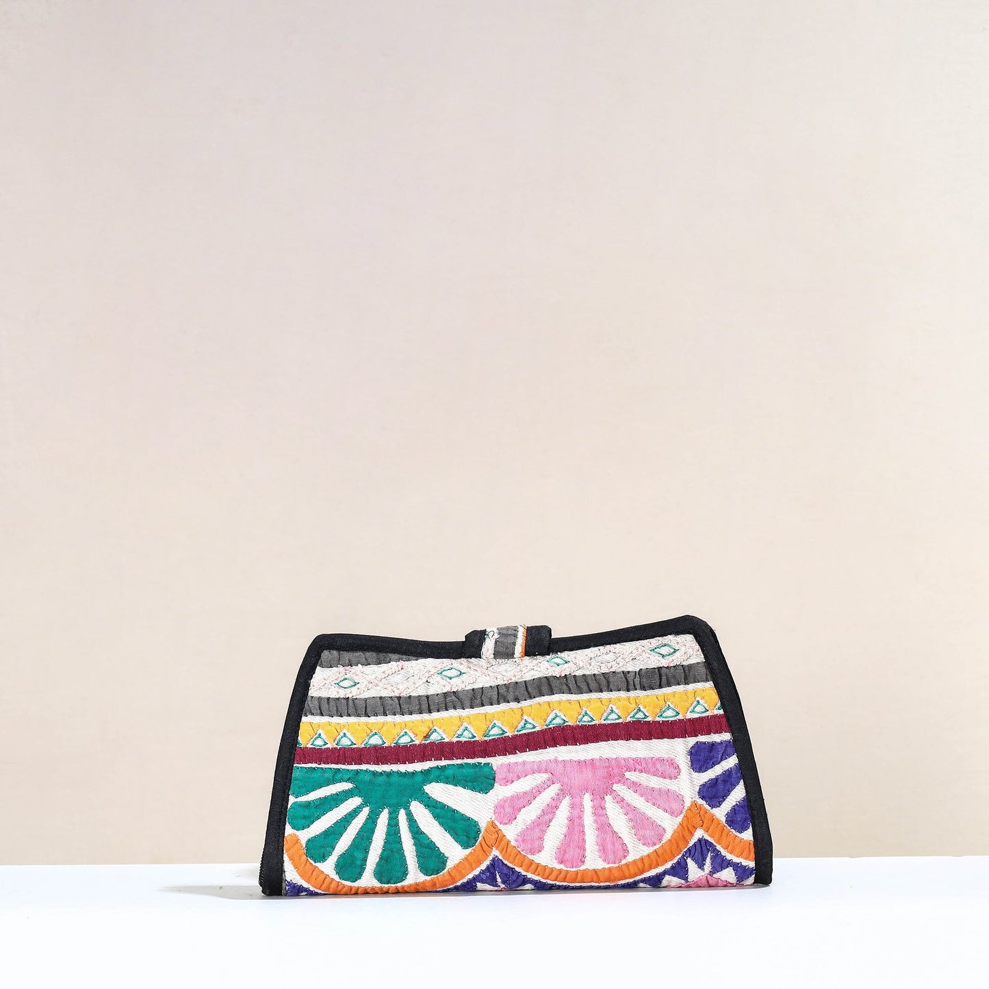 Multicolor Handcrafted Kutch Embroidery Cotton Clutch / Wallet