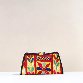 Multicolor Handcrafted Kutch Embroidery Cotton Clutch / Wallet