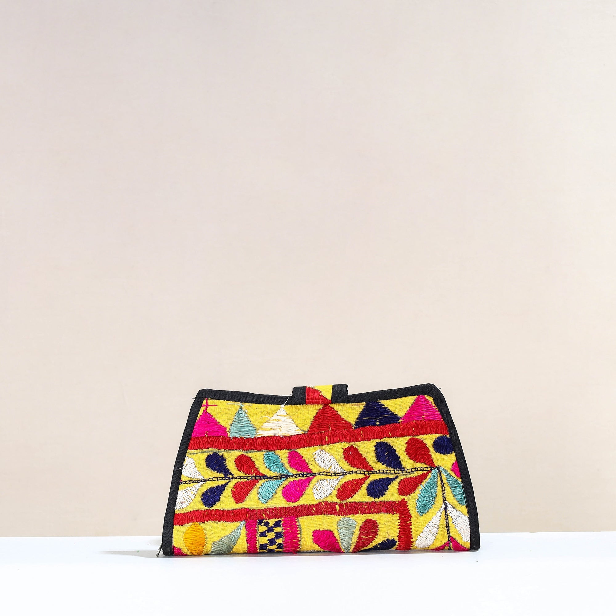 Multicolor Handcrafted Kutch Embroidery Cotton Clutch / Wallet