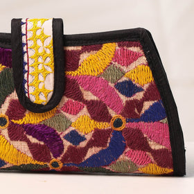 Multicolor Handcrafted Kutch Embroidery Cotton Clutch / Wallet