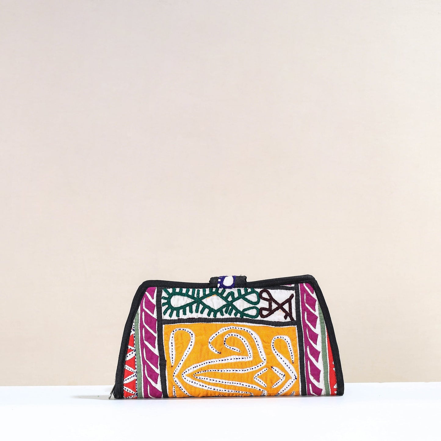 Multicolor Handcrafted Kutch Embroidery Cotton Clutch / Wallet