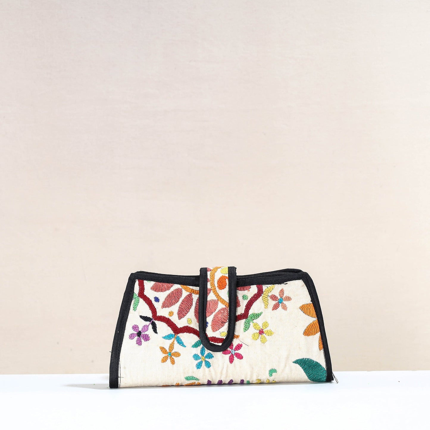 Multicolor Handcrafted Kutch Embroidery Cotton Clutch / Wallet