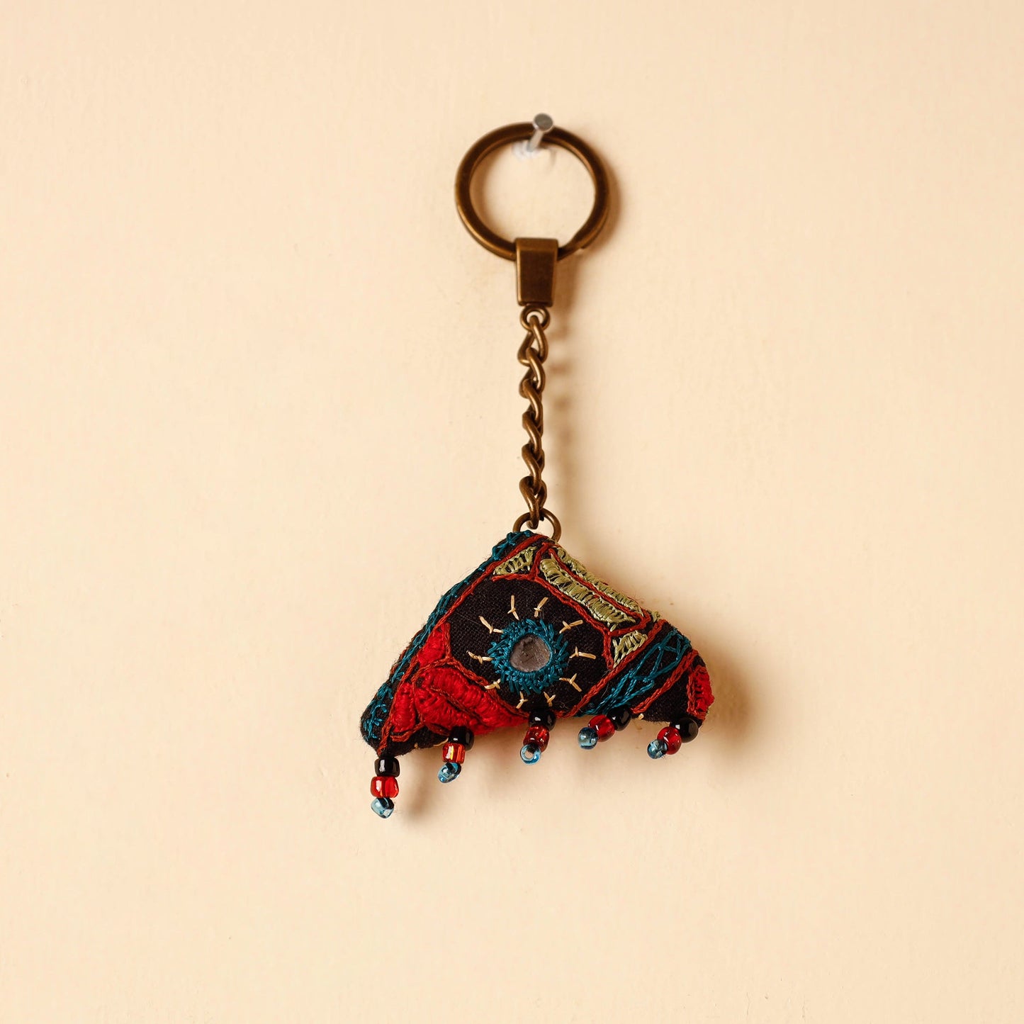 Multicolor Handcrafted Kutch Hand Embroidery Keychain 
