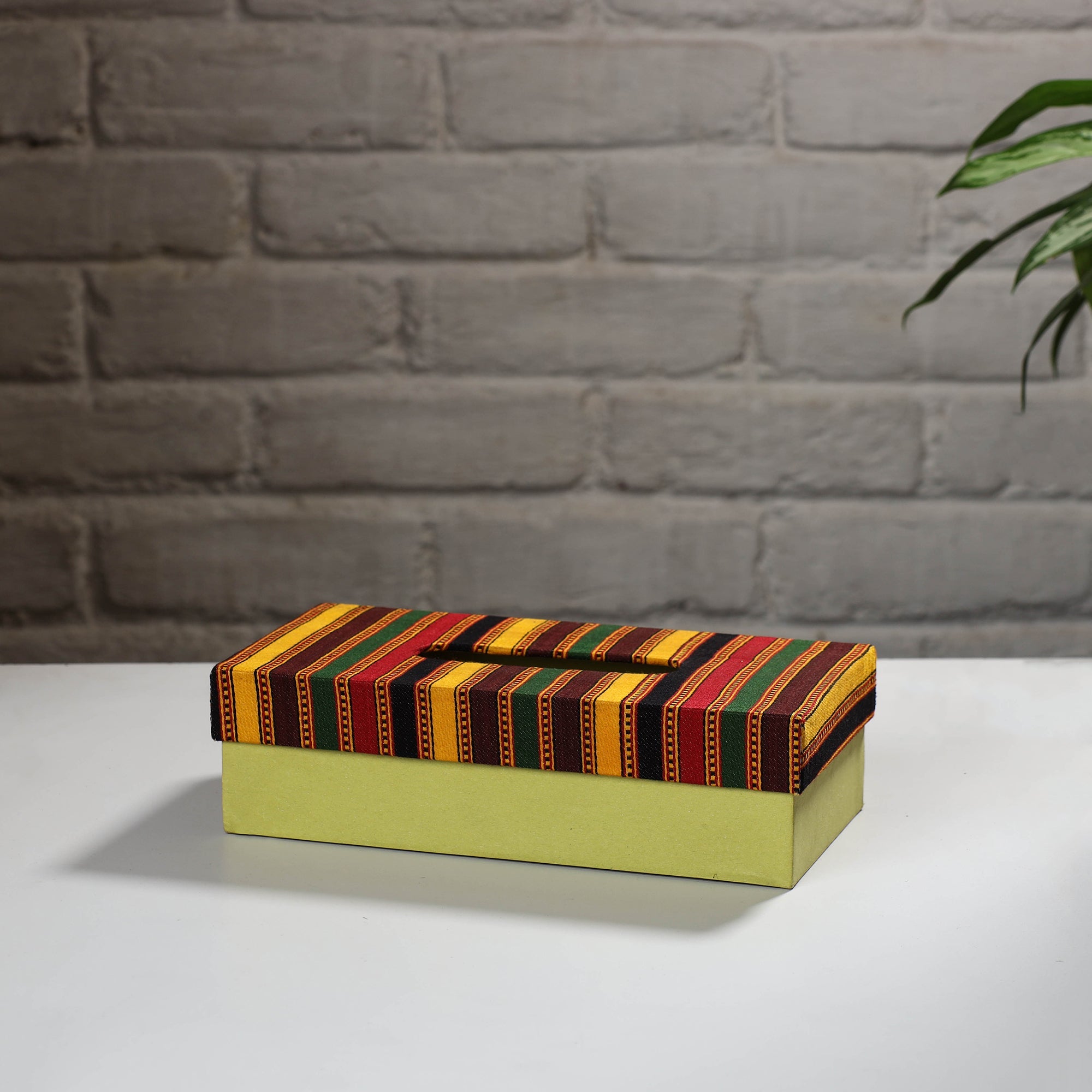 Multicolor Handcrafted Mashru Silk Fabric Tissue Box 