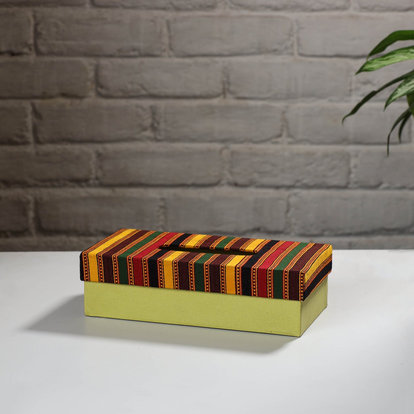 Multicolor Handcrafted Mashru Silk Fabric Tissue Box 