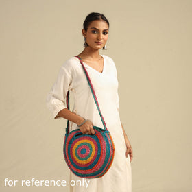  Handcrafted Multipurpose Jute Round Sling Bag 