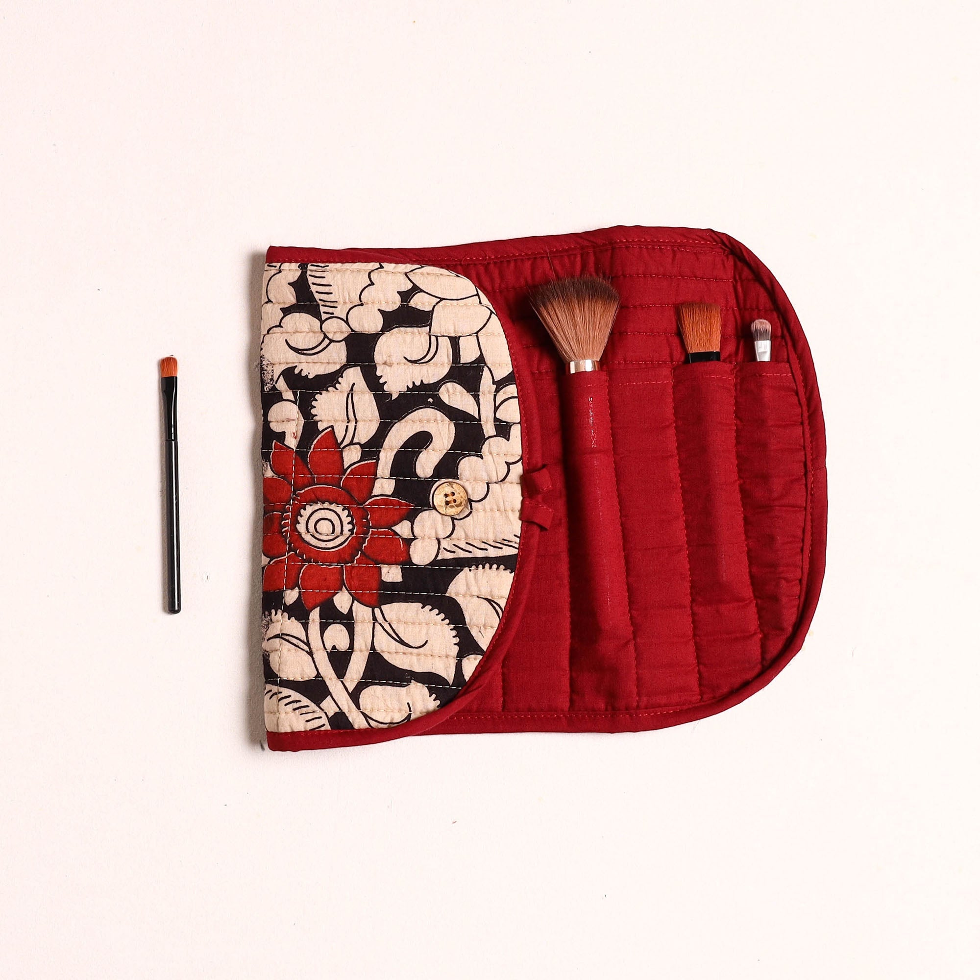  Handcrafted Multipurpose Segmented Make-up Brush Wrap Pouch/Case 11 